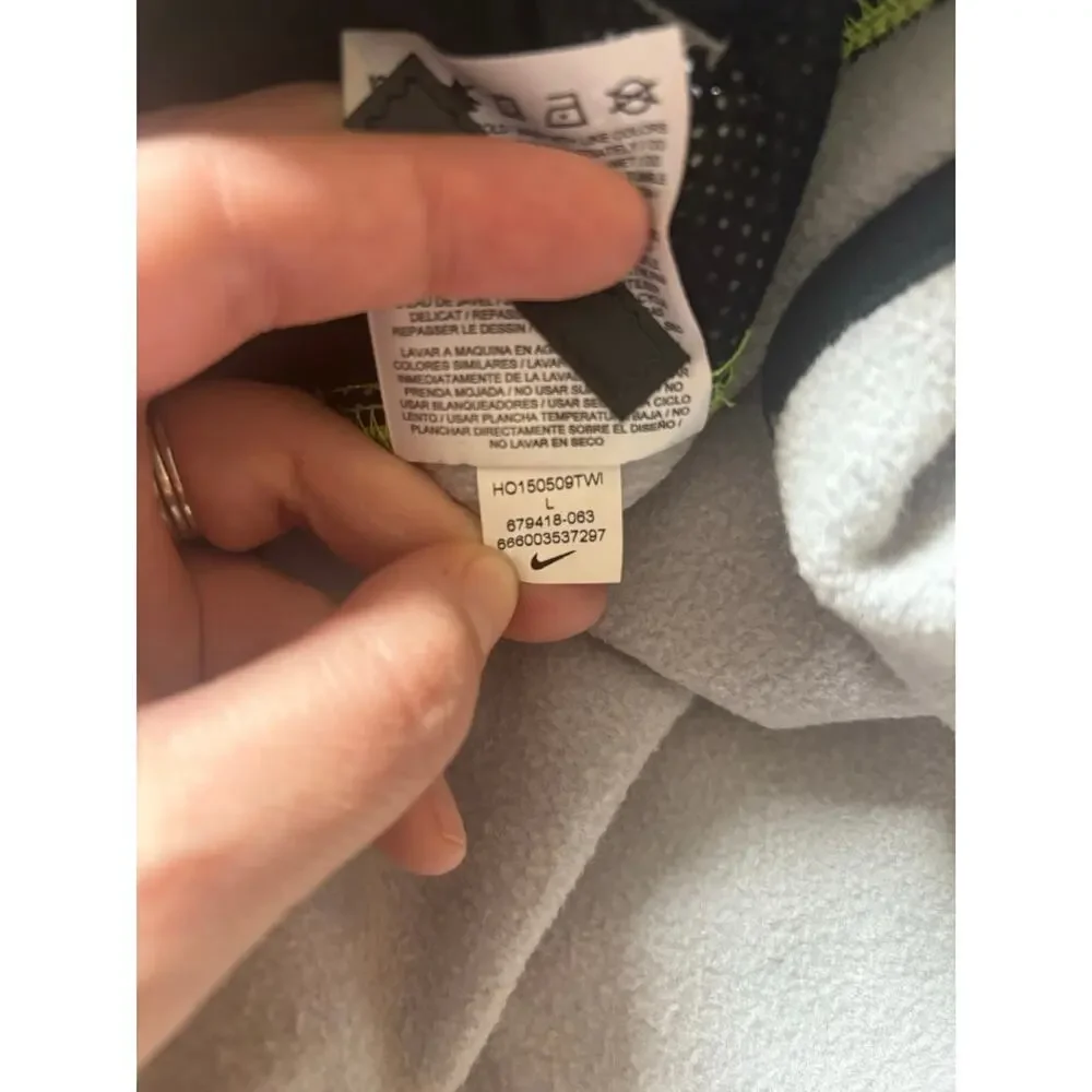 Men's Nike Full‎ Zip Vest zip out hood Large Gray 679418-063